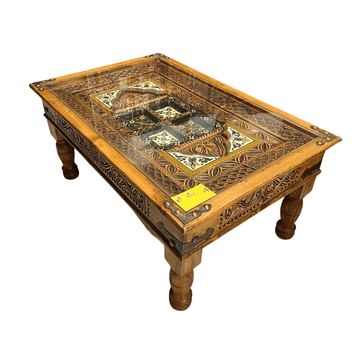 Original Swati Style Central Table | Hand Carved, TV Lounge Small Table