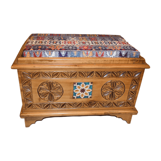 Ottoman Stool with kilim fitting With Storage Box